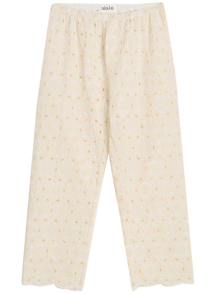 Aiayu Ava pant embroidery Pure Ecru