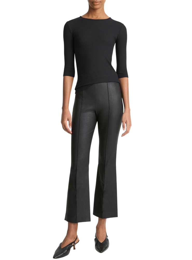 Vince Elbow-Sleeve Crew Neck T-Shirt black