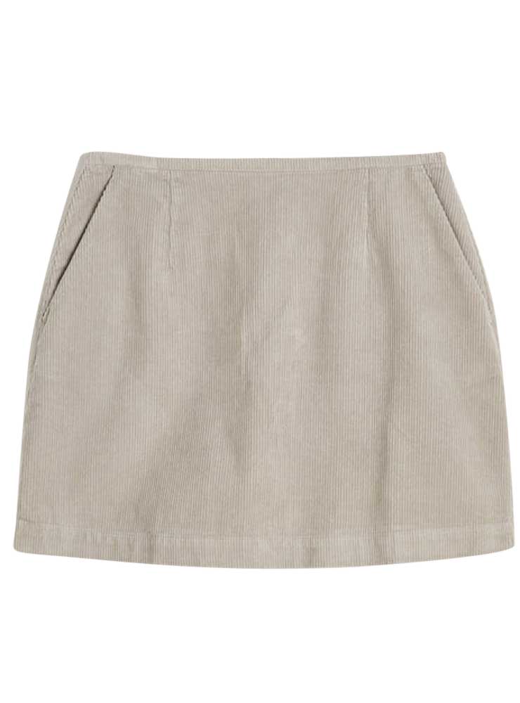Aiayu mini skirt corduroy silver