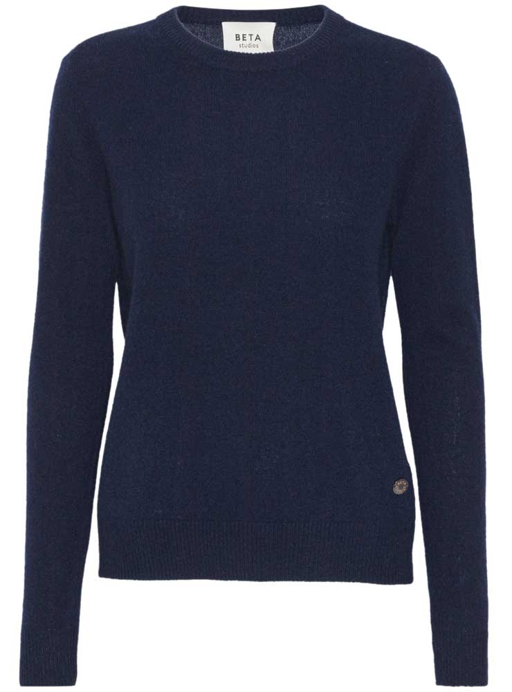 Beta Studio o-neck basic cashmere navy
