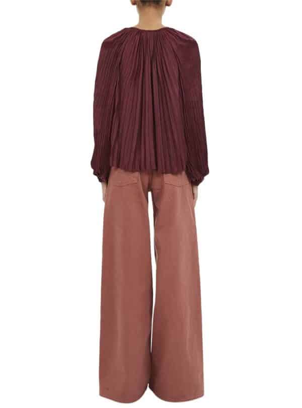 Ulla Johnson electra long sleeve blouse claret