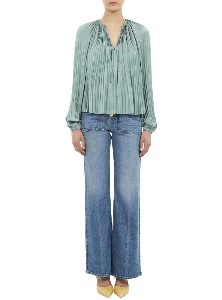 Ulla Johnson Electra Long Sleeve Blouse sea glass
