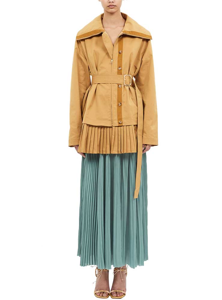 Ulla Johnson lulu pleated long skirt sea glass