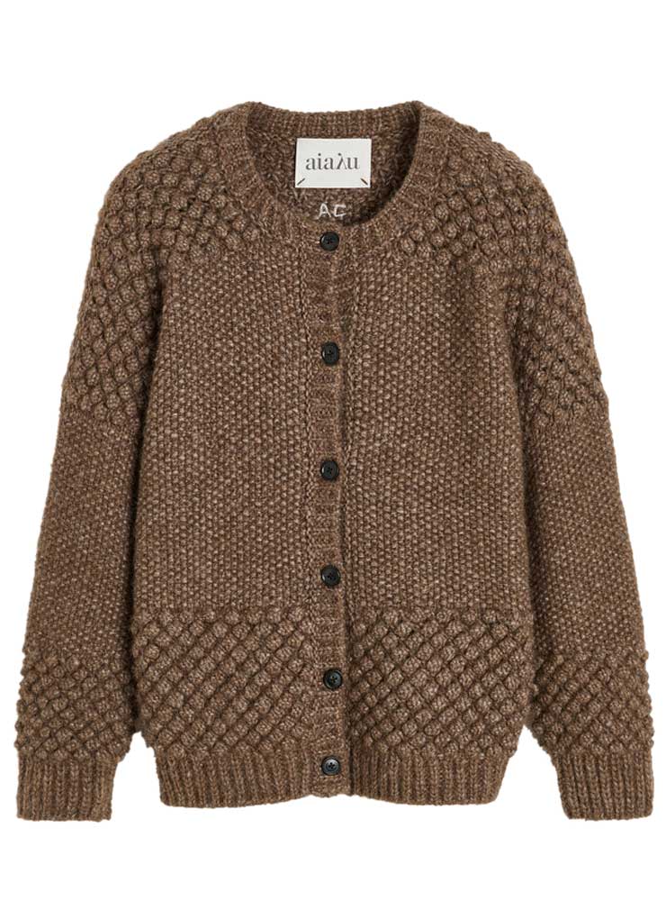 Aiayu Sierra cardigan llama wool Pure Brownie
