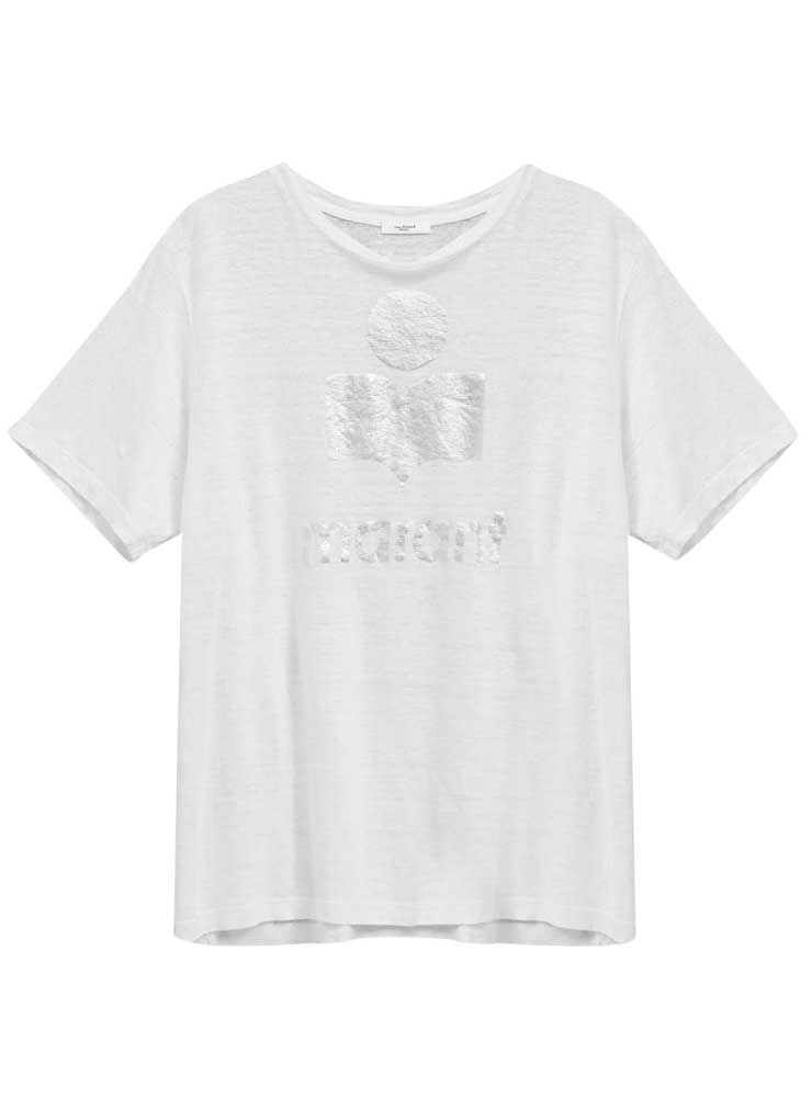 isabel marant ZEWEL TEE SHIRT white silver