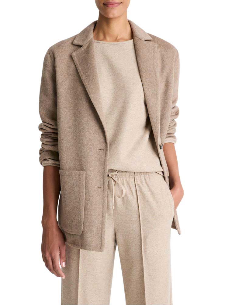 Vince Double-Face Wool & Cashmere-Blend Blazer Heather Doe