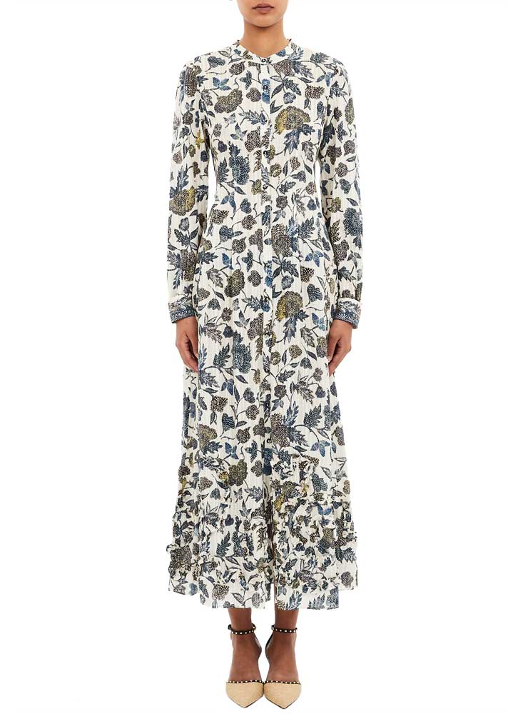 Ulla Johnson Laurentine Long Sleeve Dress porcelain