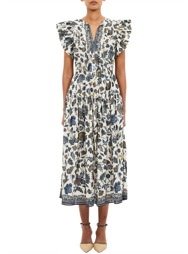 Ulla Johnson Kairi Flutter Dress porcelain