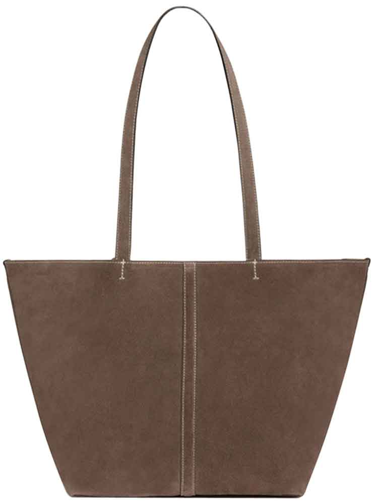 Vanessa Bruno Small Velvet Tote Taupe