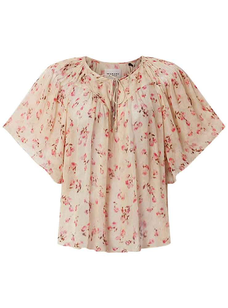 Isabel marant neslay beige silk top