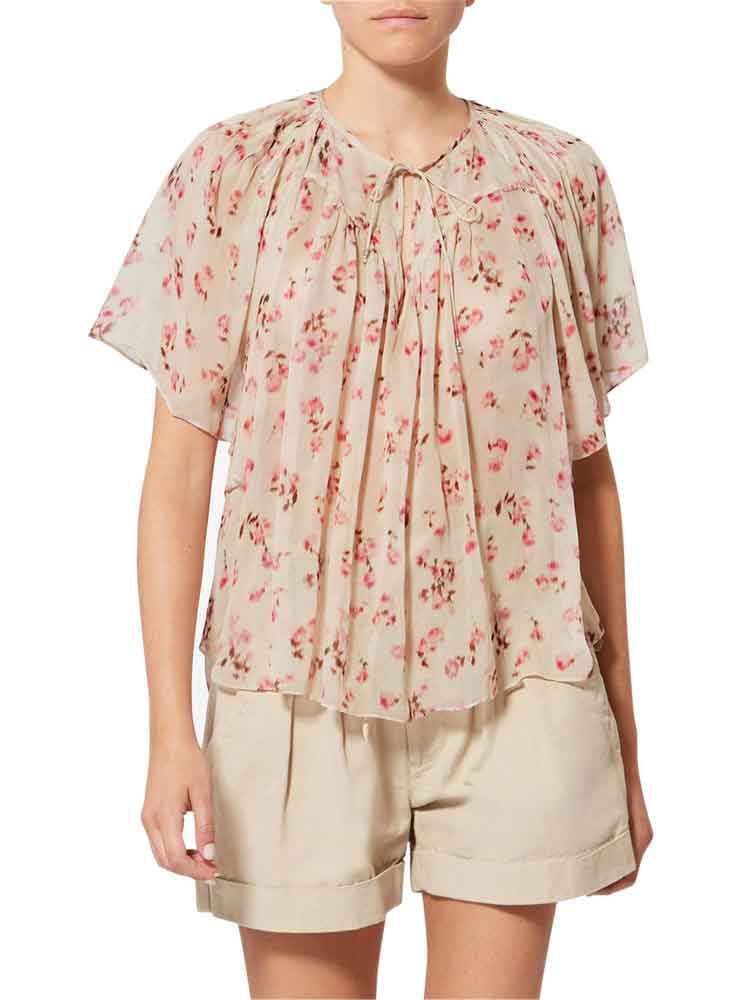 Isabel marant neslay beige silk top