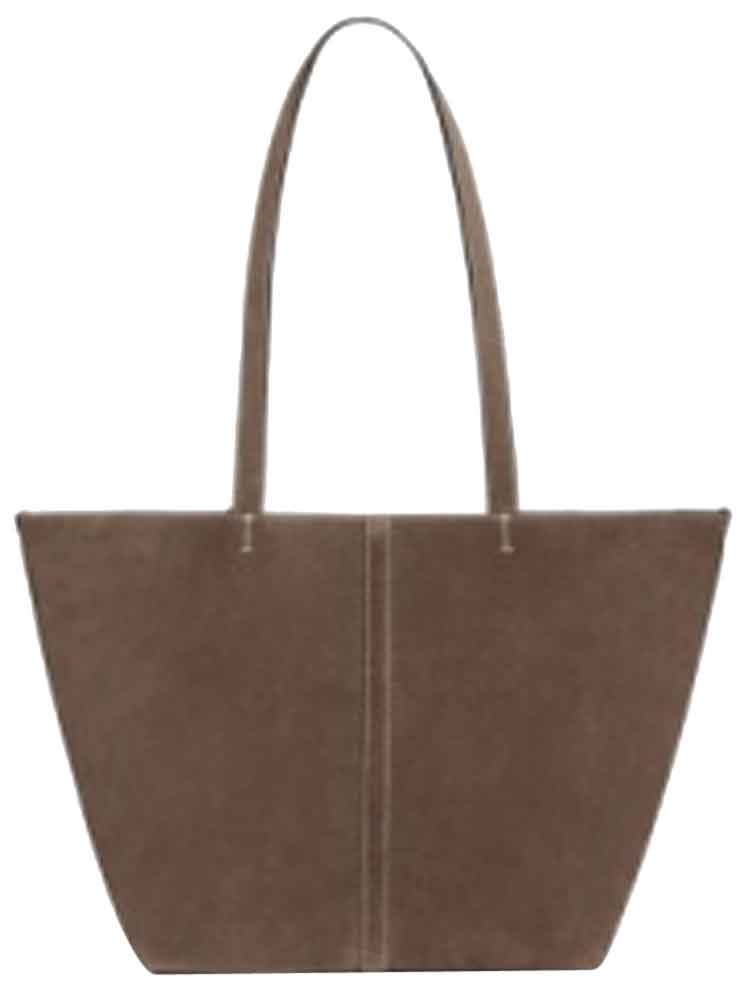 Vanessa Bruno SMALL DAILY VELVET TOTE taupe