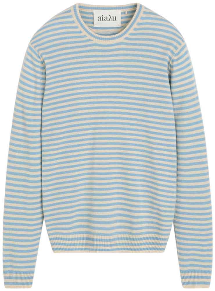 Aiayu Leonardo sweater pure cashmere Opal Blue