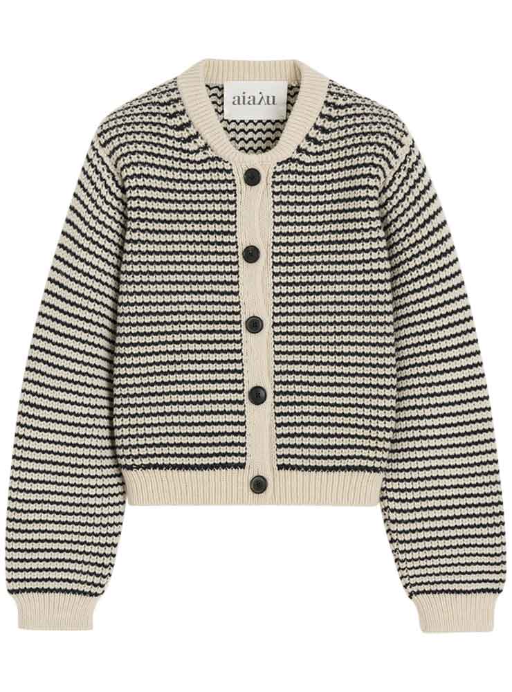 Aiayu Shiva cardigan highland wool Mix Black Navy