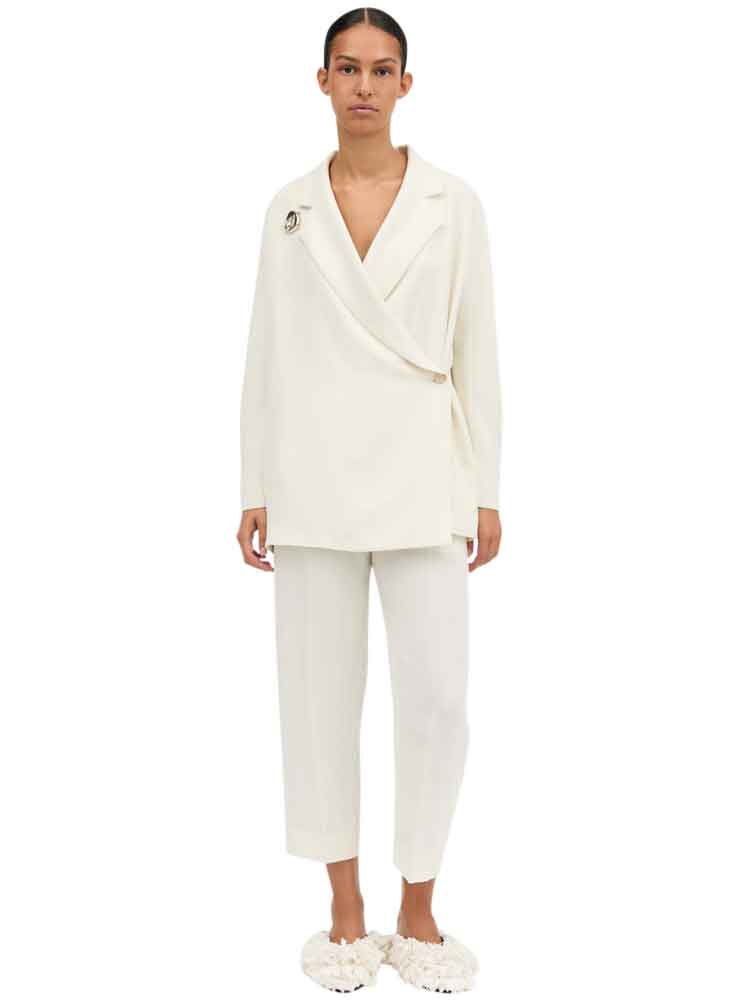 MKDT Studio josetta crep ivory blazer