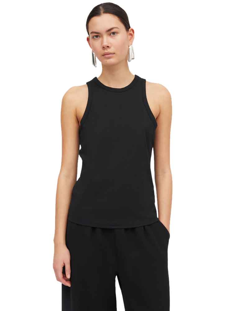 MKDT Studio lea jersey tank top black