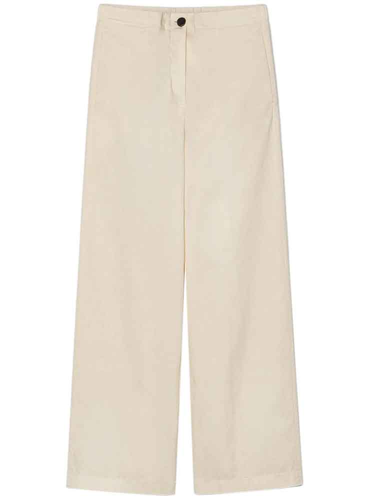 Pomandere Iconic cotton gabardine trousers lime white