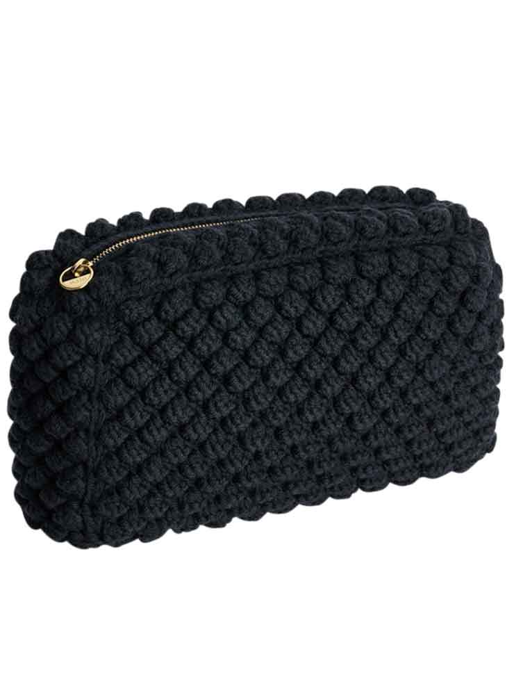Aiayu Linn clutch Black Navy