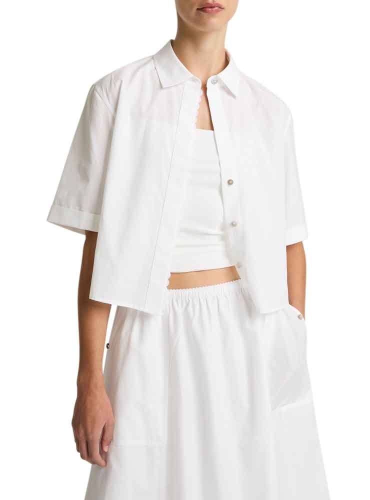 vince Scallop-Detail Shirt Optic White