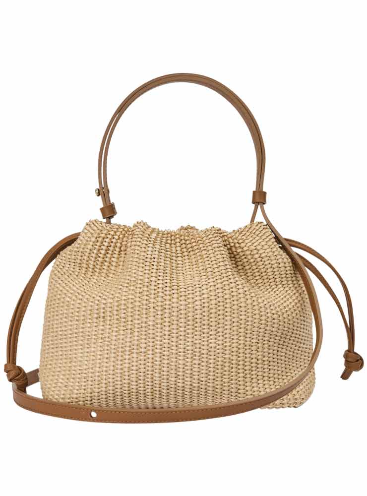 Infinito Eva medium natural raffia x cognac