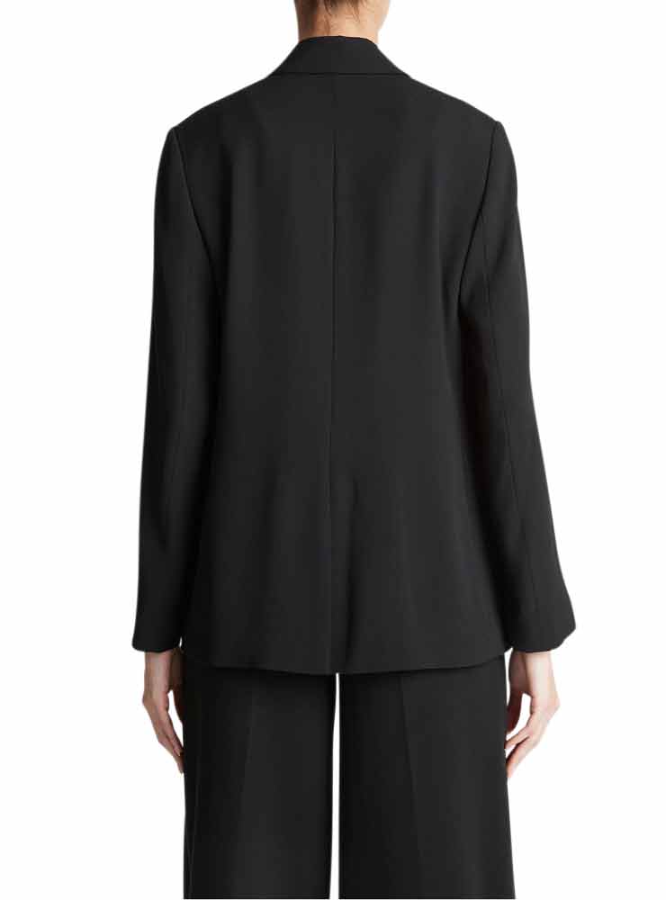 Vince Crepe Double-Breasted Blazer black