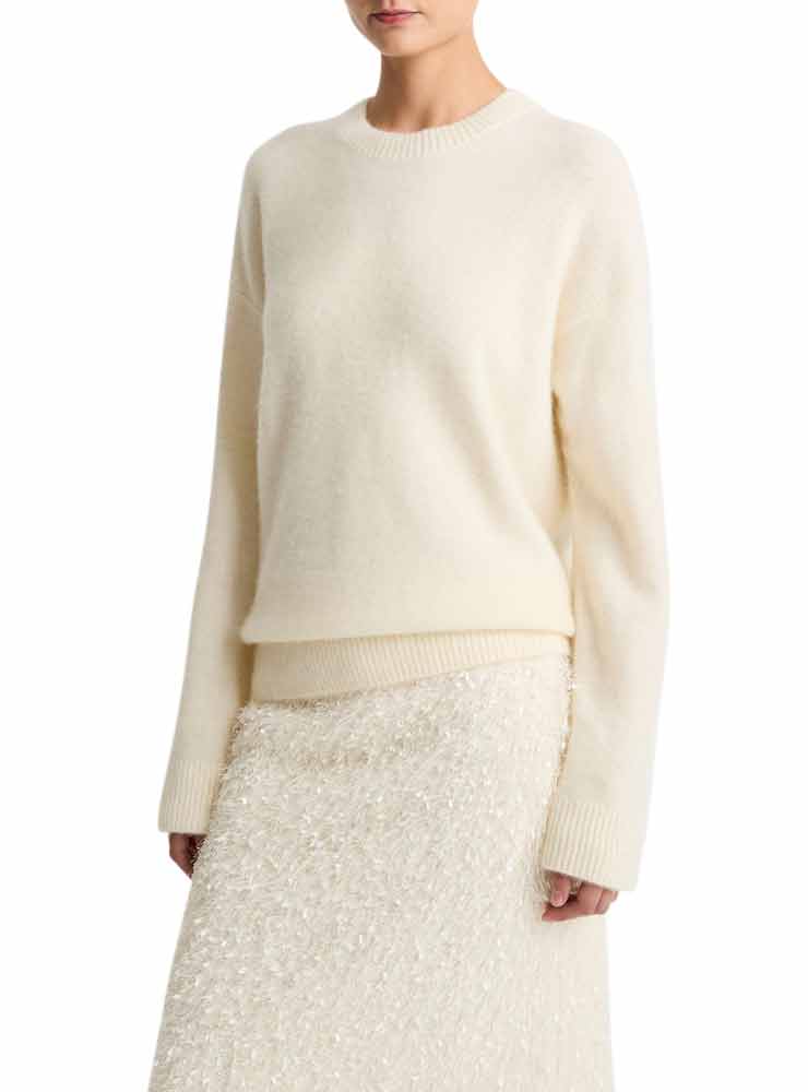 Vince Cashmere Crew Neck Sweater Off White