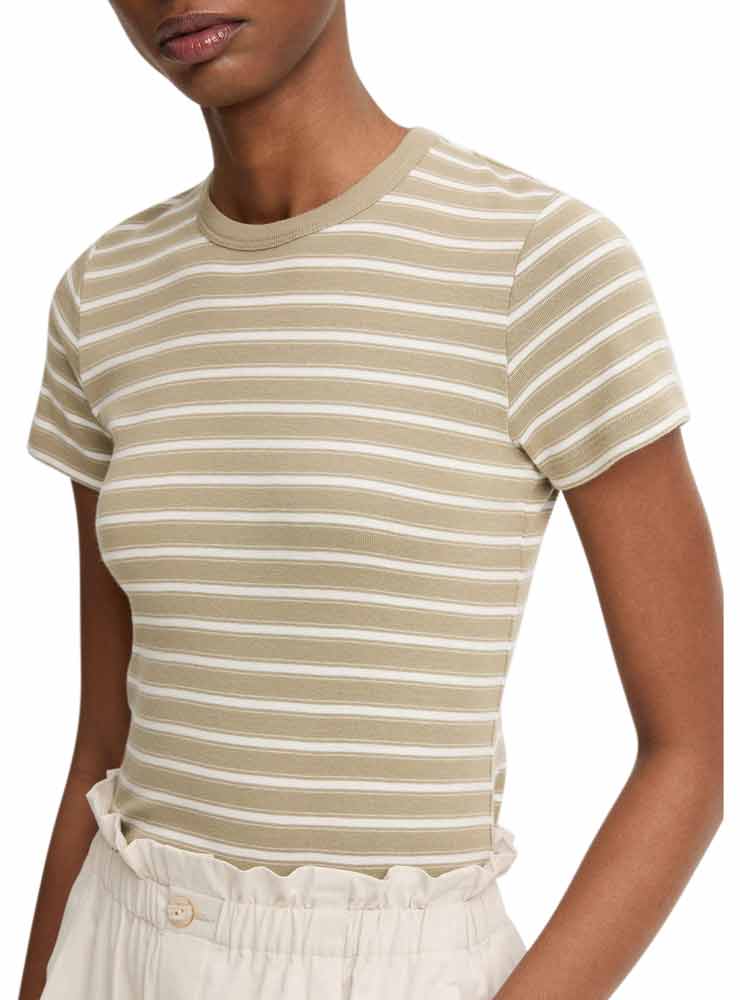 Vince Striped T-Shirt Salted Moss Combo