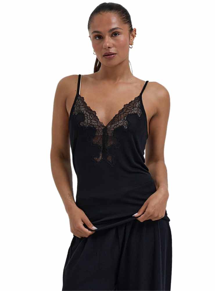 Seamless Basic Lace Silk Black w. Black