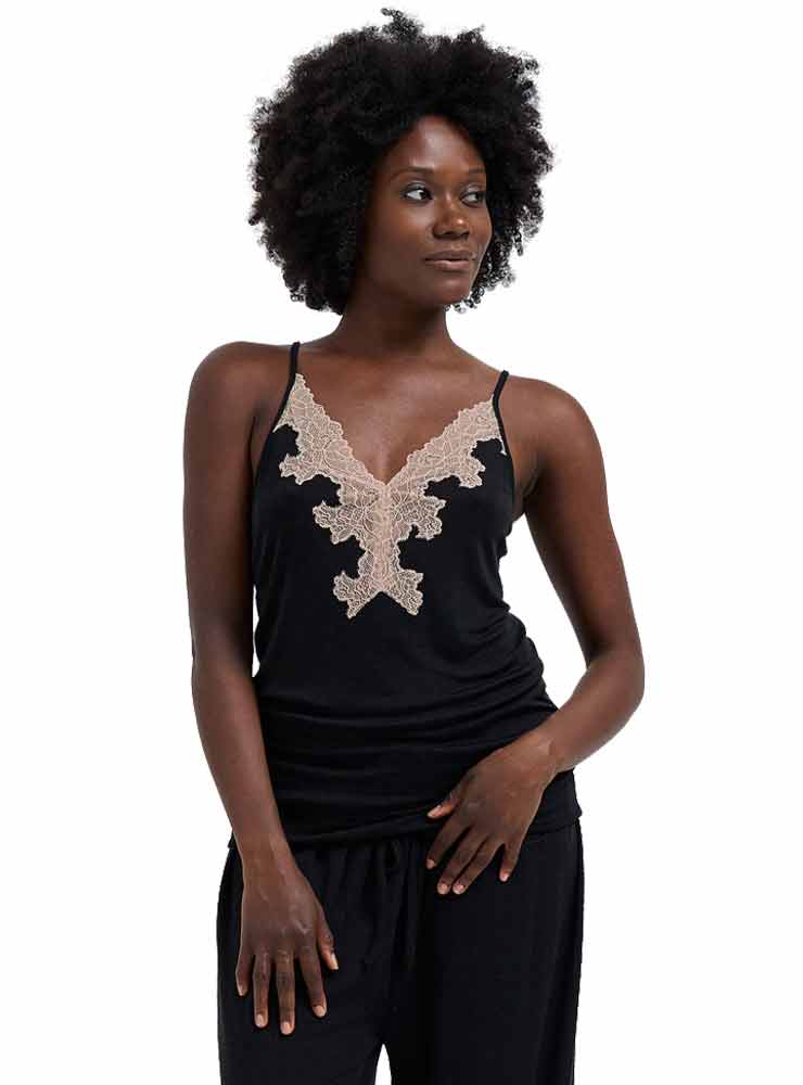 SEAMLESS BASIC LACE SILK Black w. Rosie