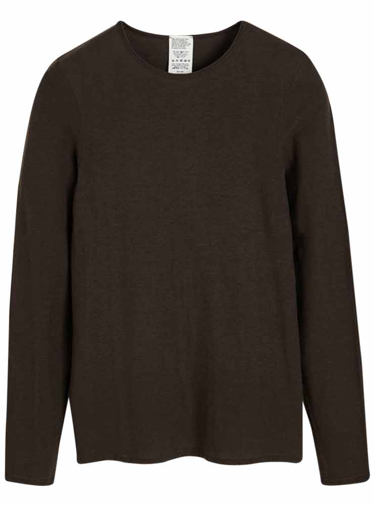 AIAYU GENTLE LONG SLEEVE COTTON CASHMERE dark brown