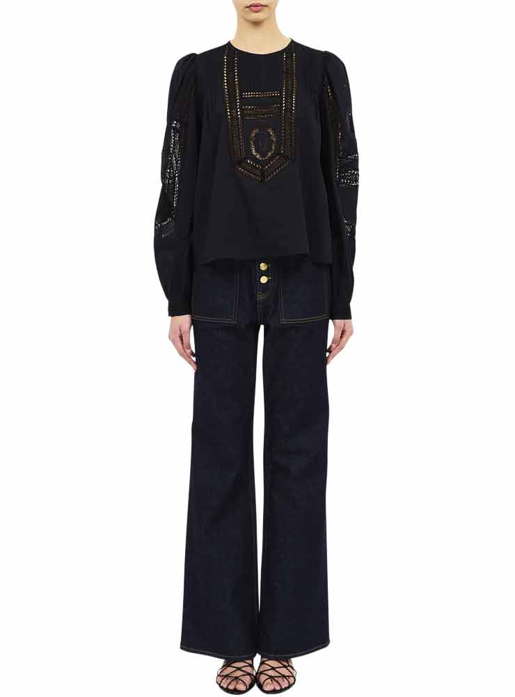 Ulla johnson Marlowe Cotton Top black