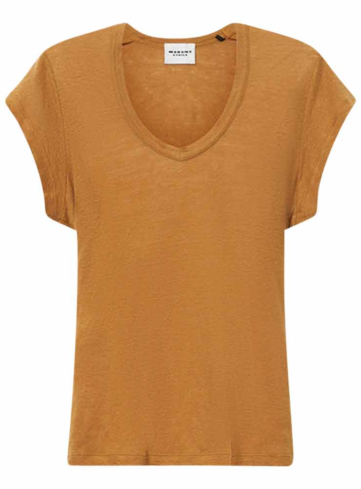 Isabel Marant ZANKOU LINEN T-SHIRT gold