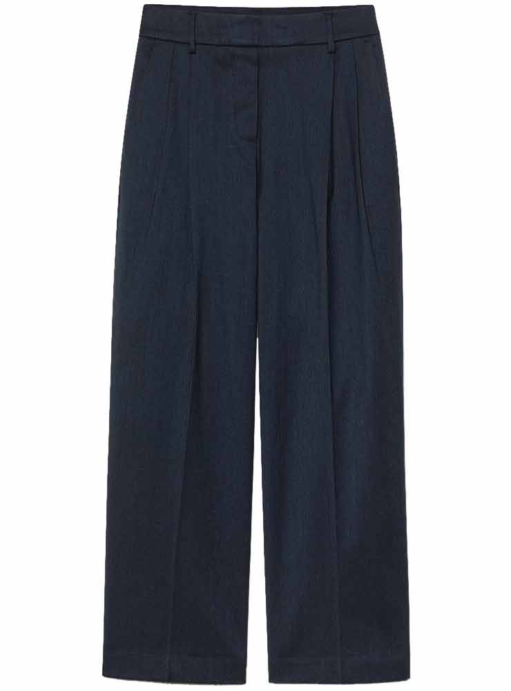 pomandere Trousers mélange flannel dark-blue