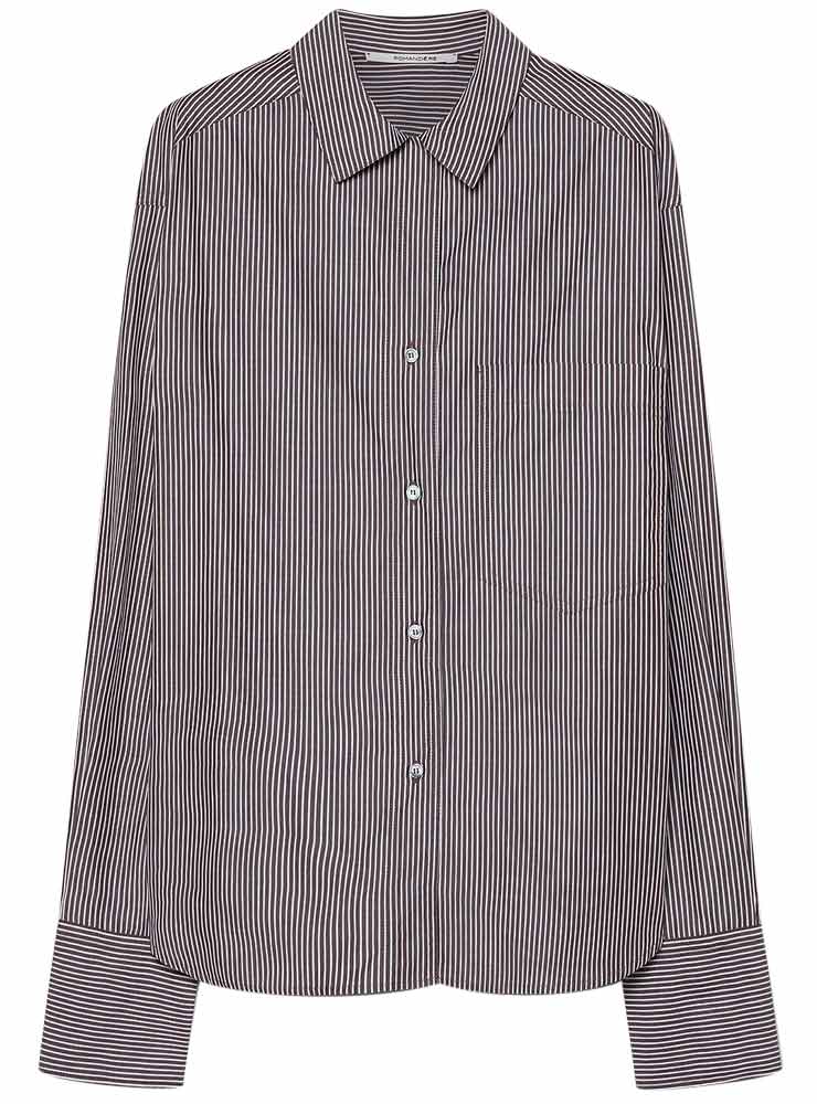 Pomandere shirt brown white stripe