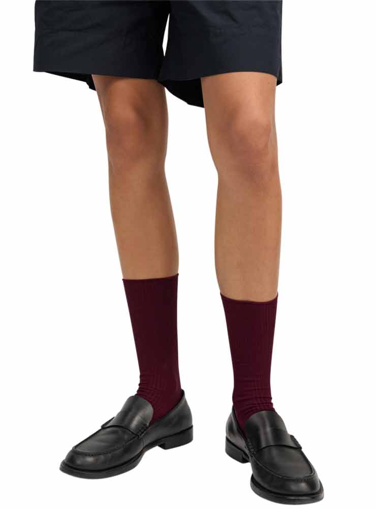 Aiayu Nyhed Cotton rib socks Bordeaux
