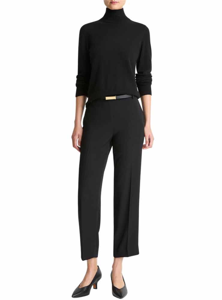 Vince Crepe Tapered Pull-On Pant black