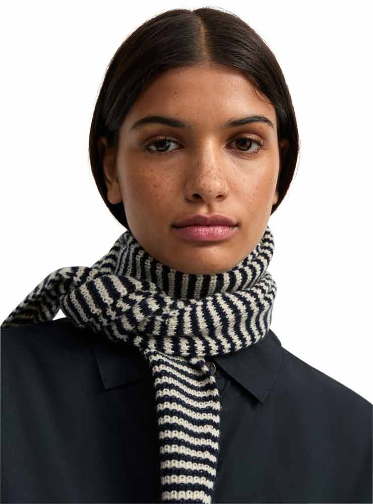 Aiayu Knox scarf cashmere Mix black blue