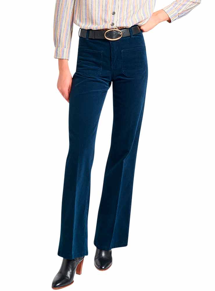 Vanessa Bruno DOMPAY FLARE PANTS CORDUROY marine