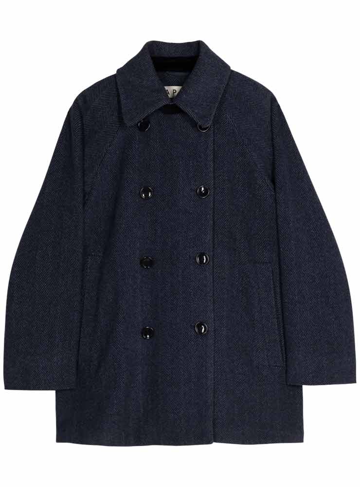 Apof DREW JACKET HERRINGBONE BLUE